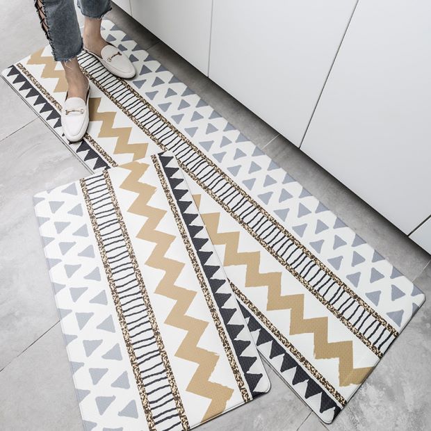 Buy Simple Geometric Kitchen Floor Mats Home Door Pvc Oil Proof