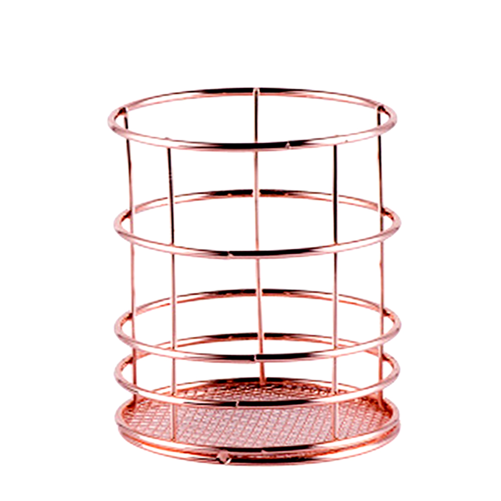 Buy Nordic Simplicity Wind Rose Gold Plated Metal Desktop Storage Baskets Stationery Basket