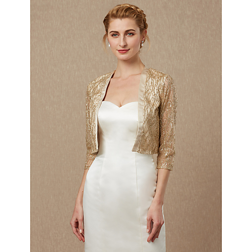 Buy 3/4 Length Sleeve Sequined Wedding / Party / Evening Women's Wrap ...