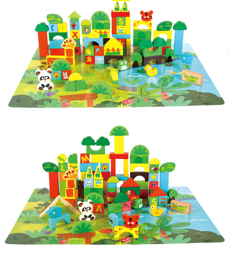 Buy Children's toy forest scene assembled toys wooden scene build 138