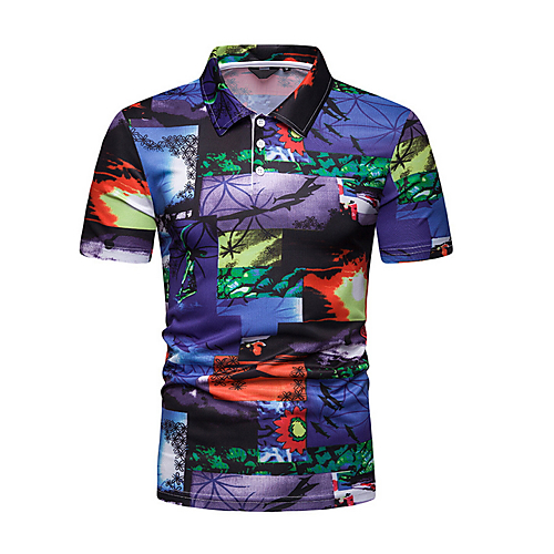Buy Men's Polo - Rainbow Shirt Collar Rainbow L on ezbuy SG
