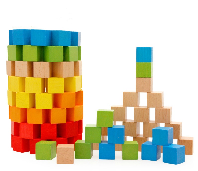 Buy Wooden Meatball 100 Beech Square volume wooden baby puzzle building