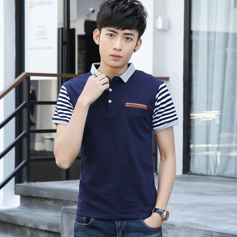 Buy Summer dresses men's Polo shirts short sleeve tshirt man lapel