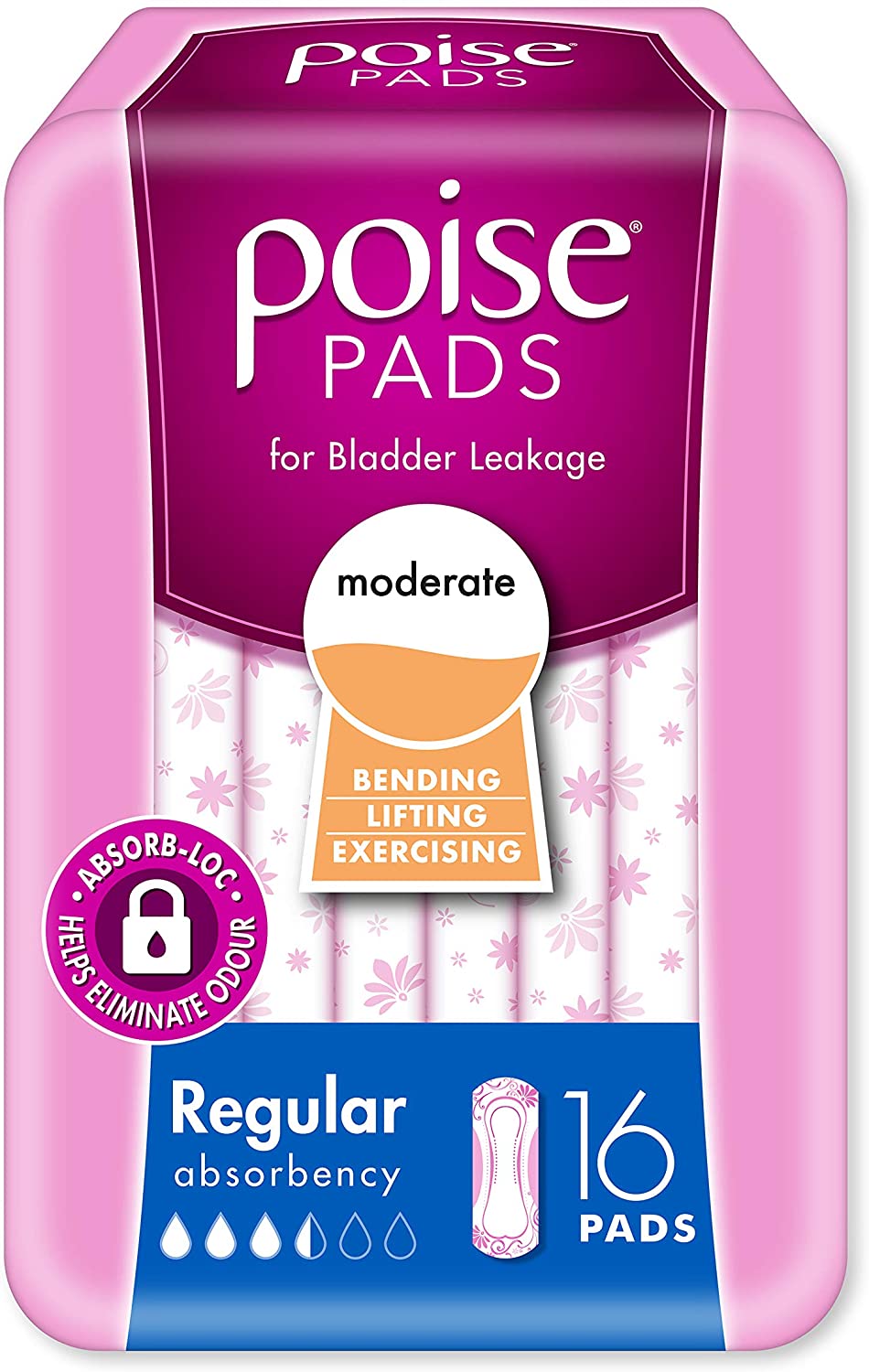 Buy POISE Liners Regular Pads 16s 24.8cm on ezbuy SG