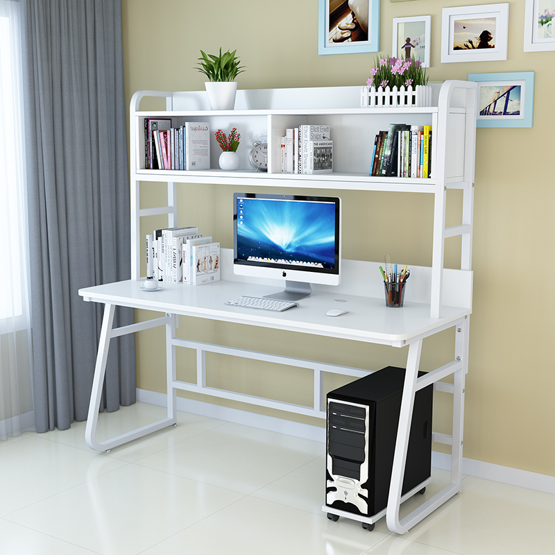 Buy Simple Computer Desk Desktop Home Desk With Bookshelf