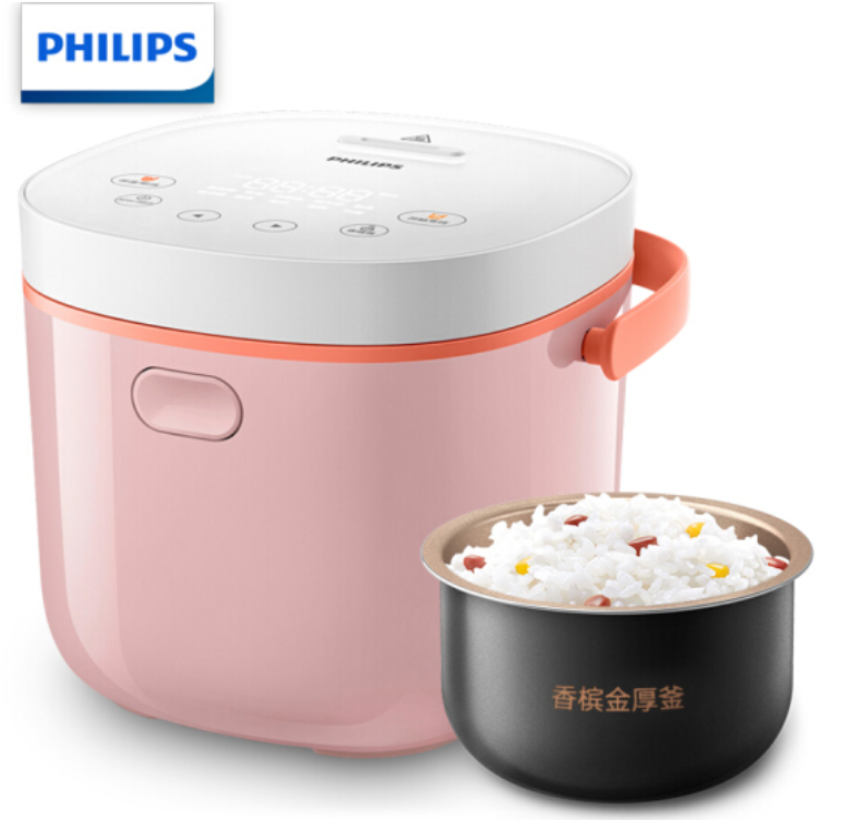 Buy PHILIPS rice cooker 2L smart can book touch control pink kitchen