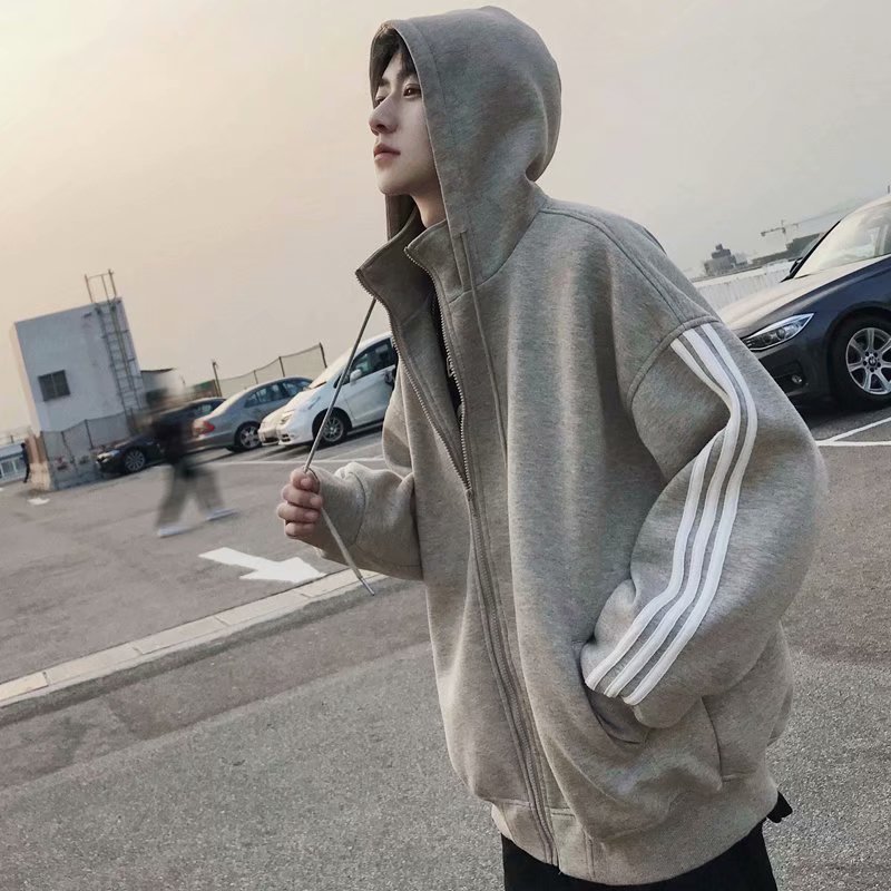 Buy Autumn Mens Sweatshirt Korean hoodie cardigan small fresh coat couple ins Boys Tide card Hip hop tide jacket Ulzzang on ezbuy MY