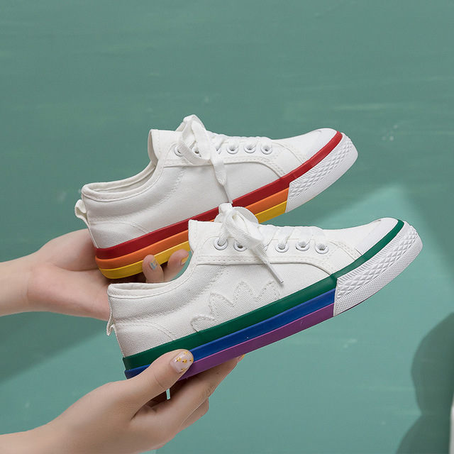rainbow canvas shoes