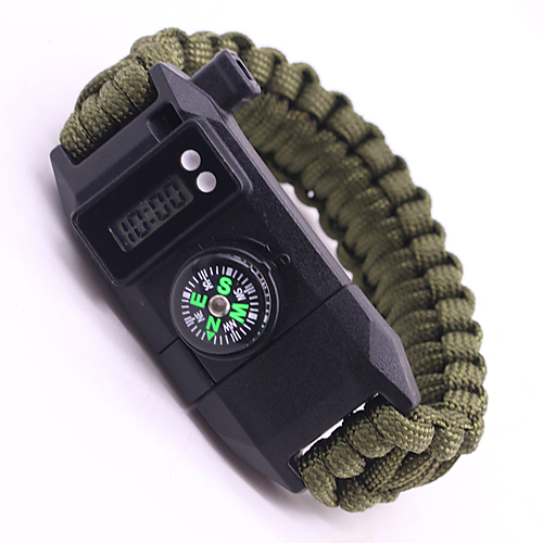 SURVIVE Paracord Bracelet, Pack Of 2, Emergency Hiking Survival Kit Fire Starter Compass Whistle, Wrist Size: Small, 8.5 Ft Continuous Strand Flint Steel Scraper 5 In 1