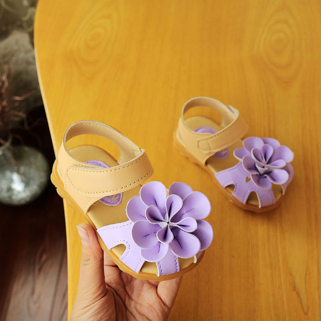Buy Spring and summer new Baotou sandals children big flower girl ...