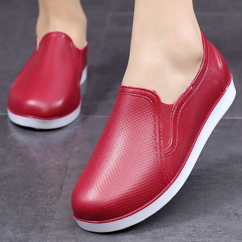 Buy Spring and autumn low help rain shoes female shallow mouth