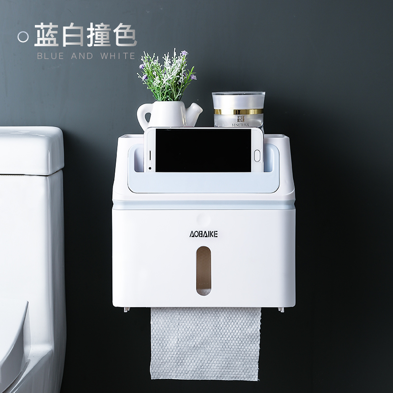 Buy Toilet paper towel box free punch waterproof wall hanging household
