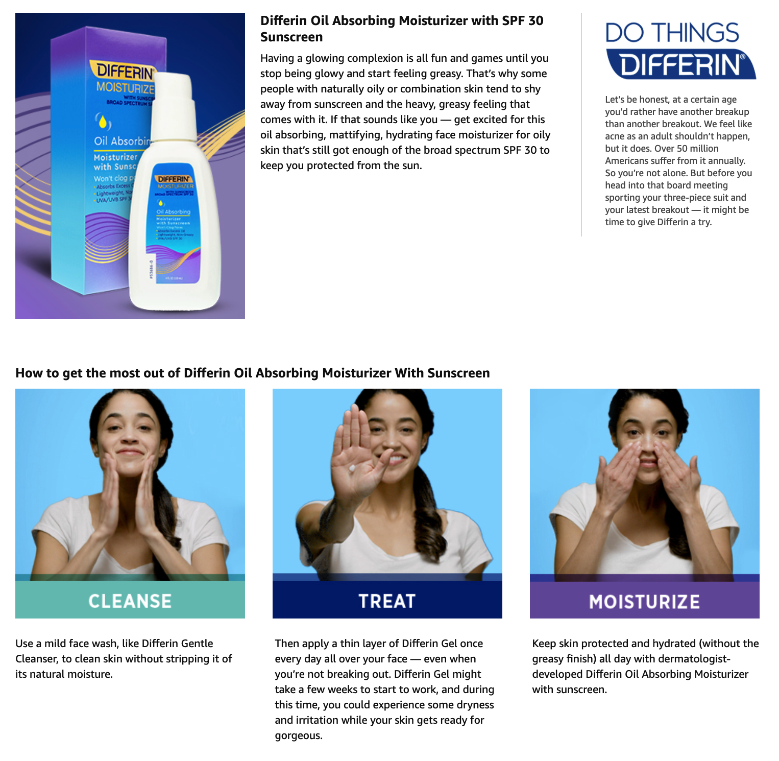 differin oil absorbing moisturizer with spf