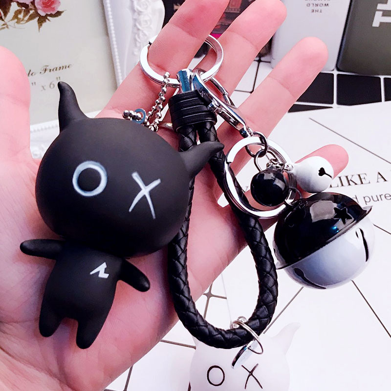 Buy Cartoon Tangjiao Anta black key chain cute bell ladies bag Strap ...