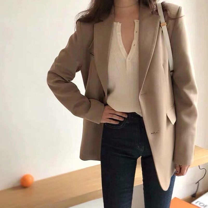 Buy Short slim blazer professional jacket women's long sleeve suit on ...