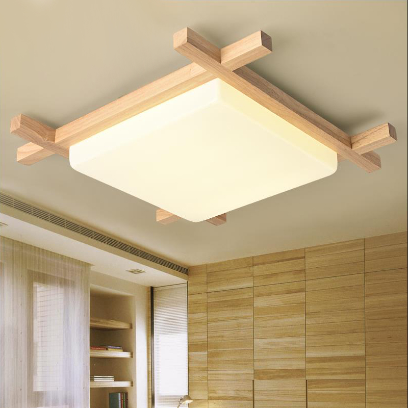 Buy Mido Led Wood Ceiling Light Japanese Style Cloakroom Study