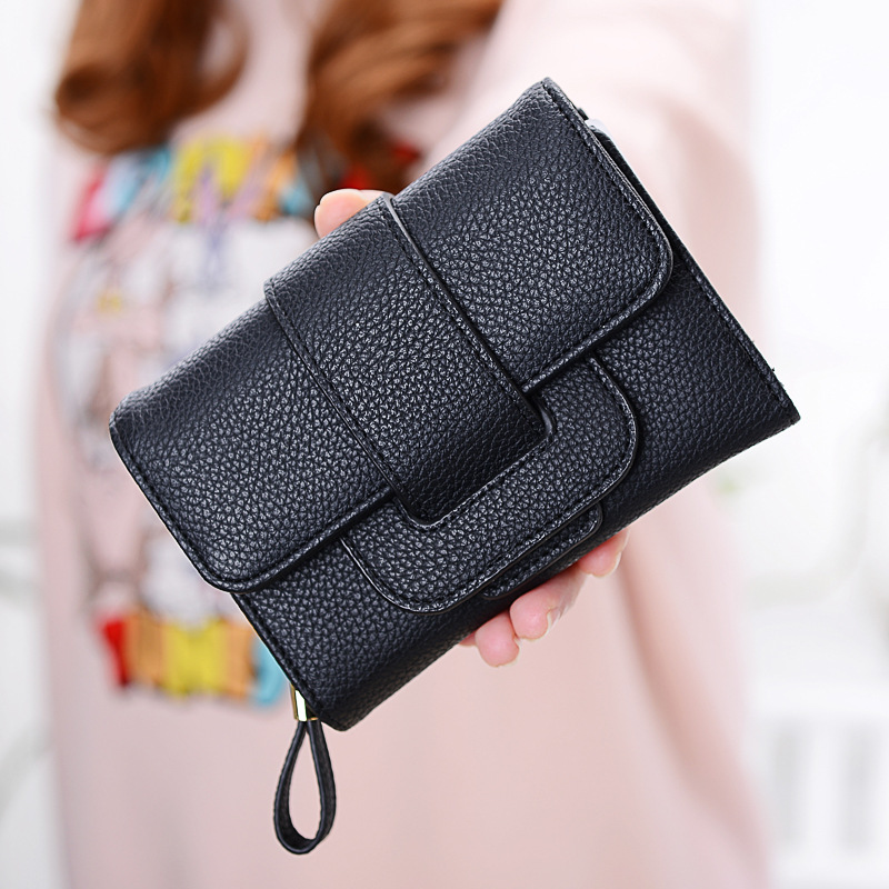 Buy Ladies small fresh Korean fashion short Wallet Zipper Velcro wallet clutch bag on ezbuy SG