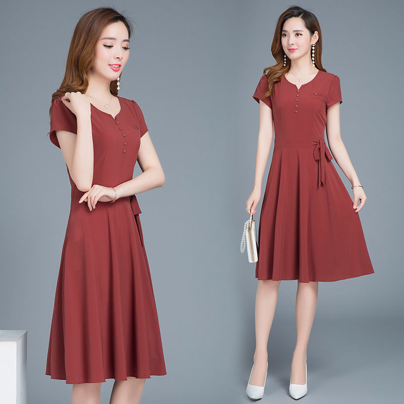 Buy Chiffon fragmented dress suit with skinny belly, slightly fattening