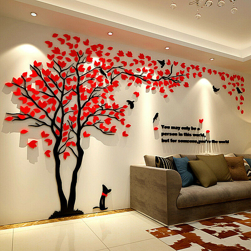 Buy 3D Tree Wall Sticker Room Decal Mural DIY Home Arcylic Room Decor ...