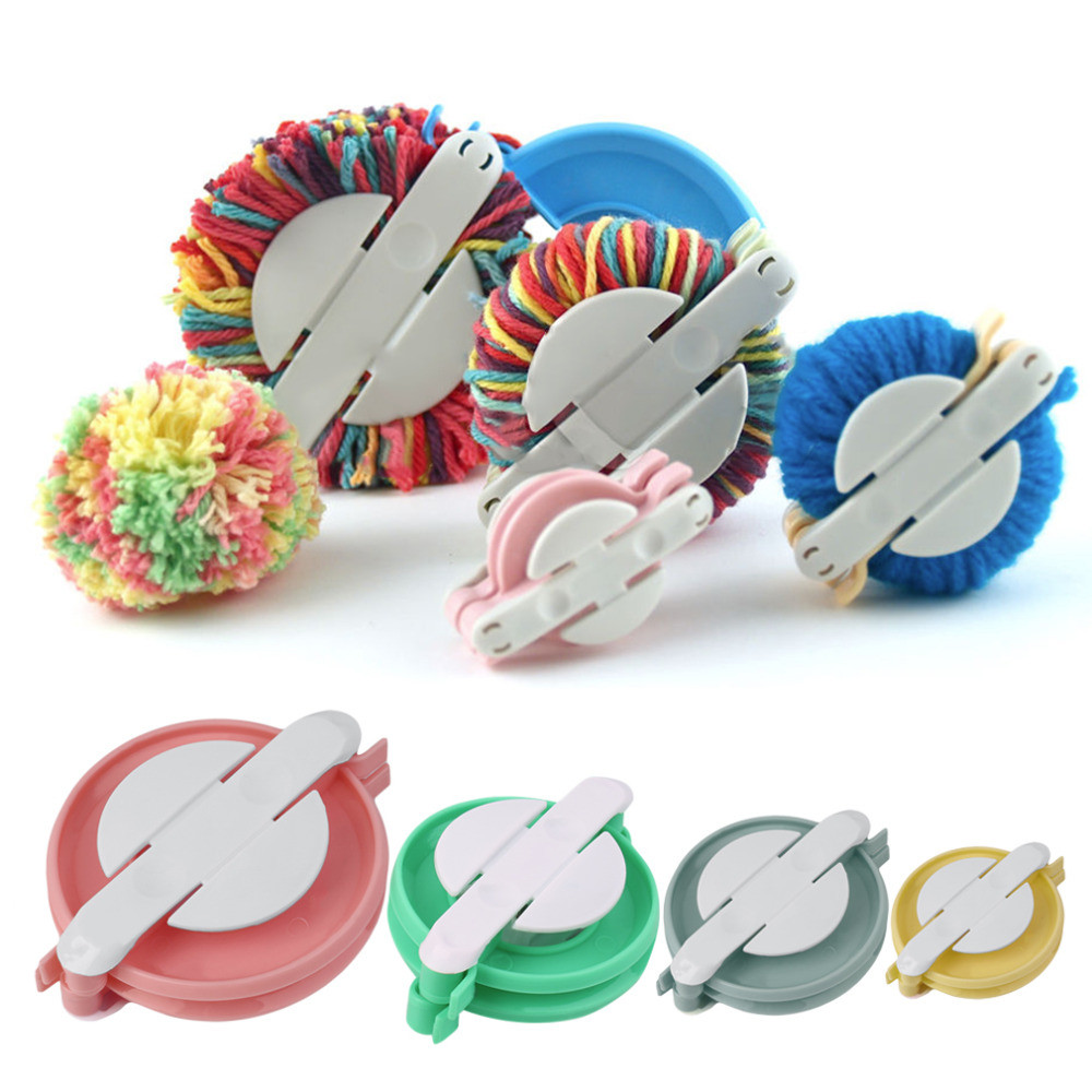 New-4-Sizes-Pompom-Maker-Ball-Weaver-Needle-Craft-Knitting-Wool-Tool