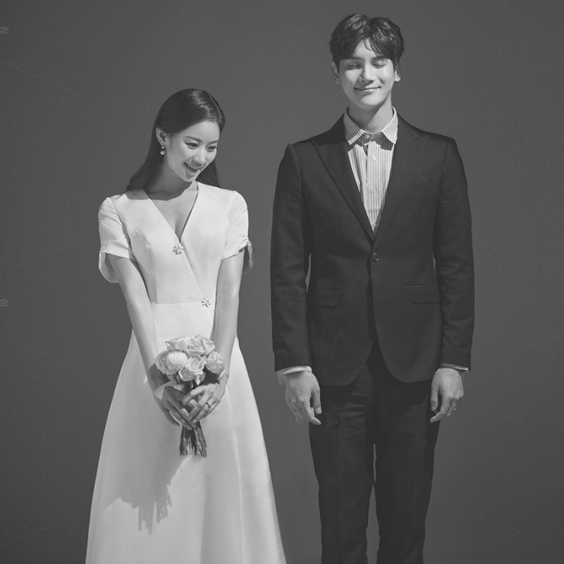 korean simple wedding dress