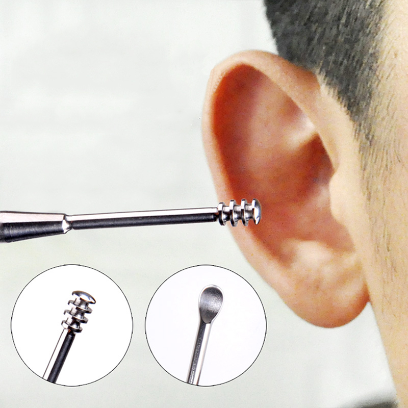 Buy Doubleended Stainless Steel Spiral Ear Pick Spoon Ear Wax Removal