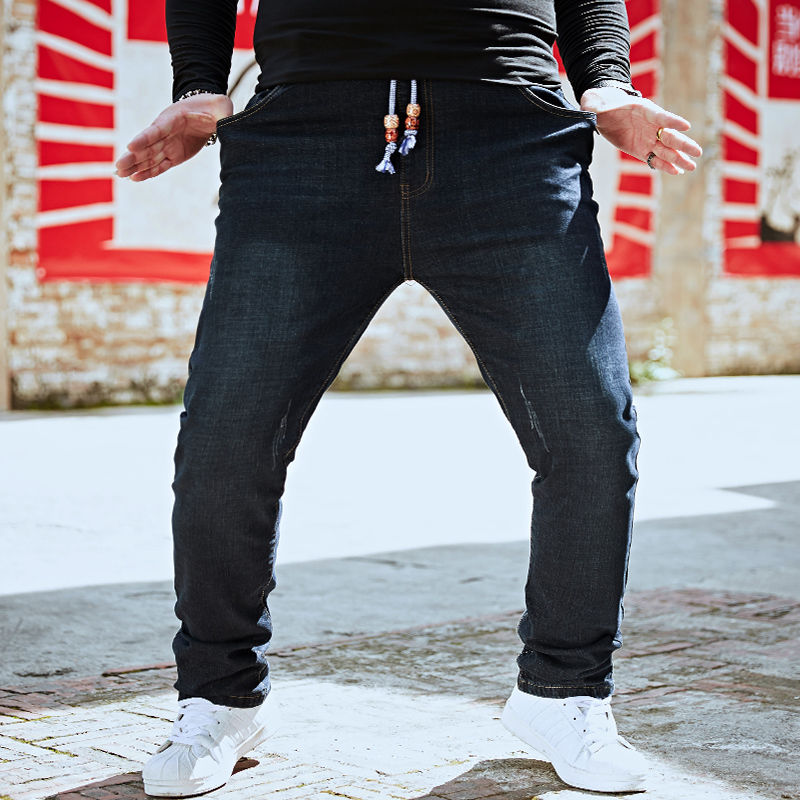 big men's elastic waist jeans