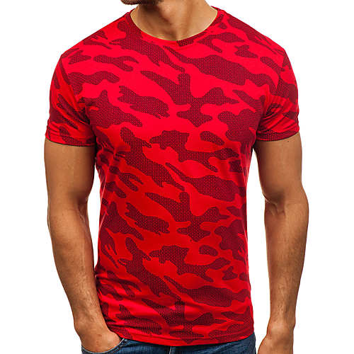 Buy Men's T-shirt - Camo / Camouflage Print Round Neck White XL on ezbuy SG