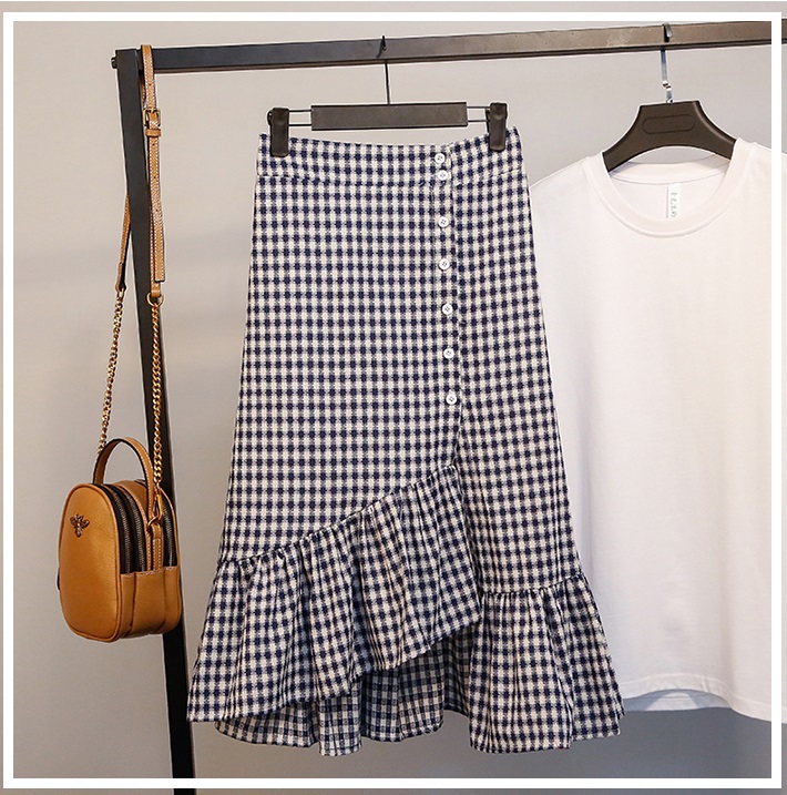 plaid maxi skirt 2018 summer