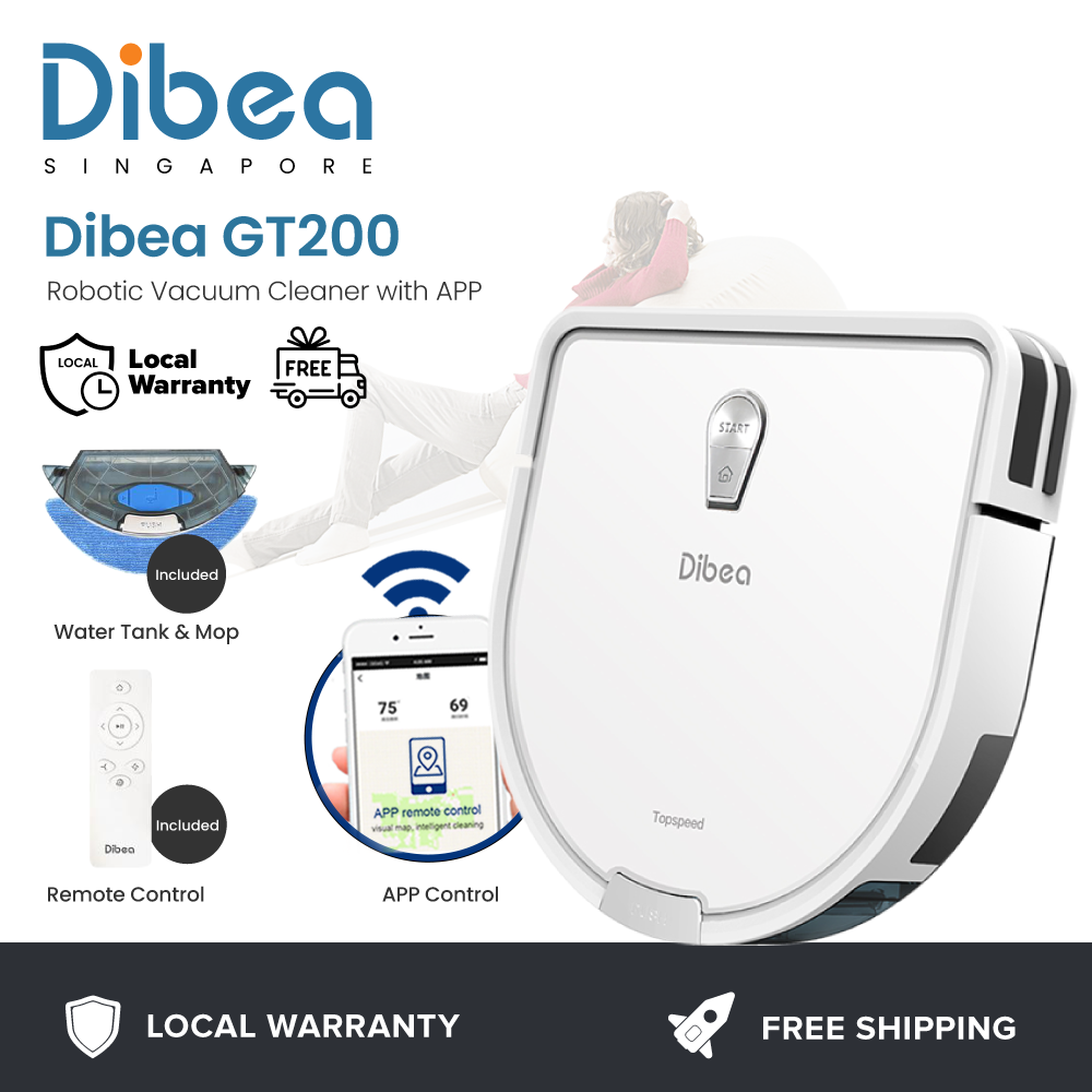 Buy [ Official Dibea Singapore ] DIBEA GT200 Robotic Vacuum Cleaner
