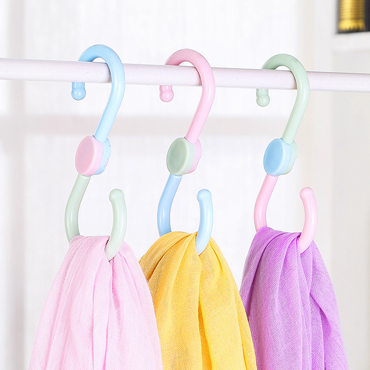 Buy 3PCS, 360 rotary dualcolor Sshaped plastic hook, portable hook