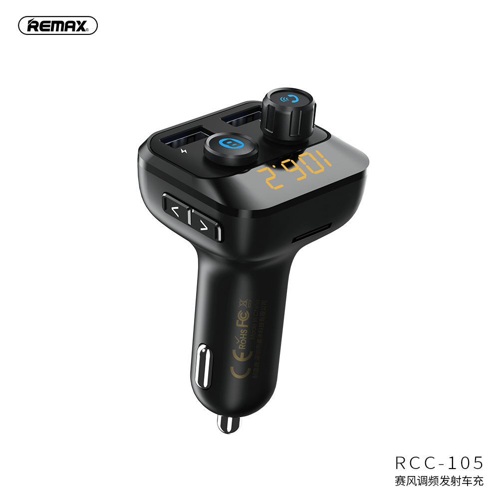 Buy Remax Rcc 105 Sifv Fm Transmitter Car Charger 3 4a Dual Usb Voice Calling Car Charger On Ezbuy My