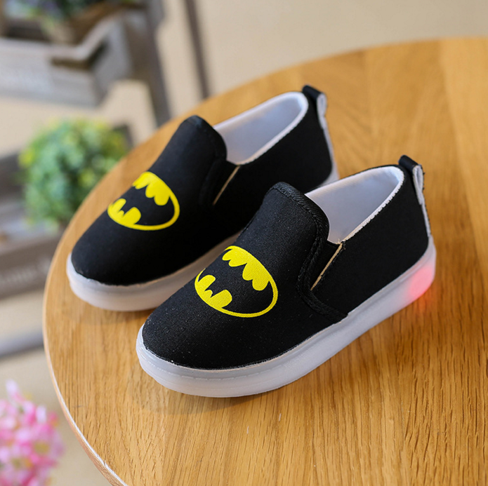 Buy New children's cartoon LED lights shoes Superman Spider-Man ...