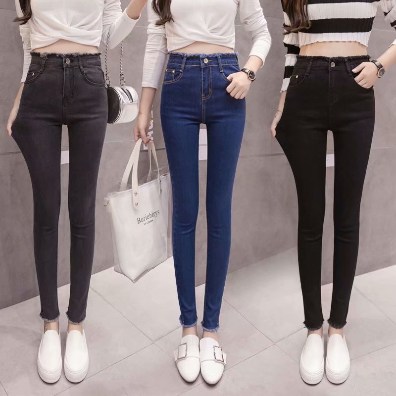 Korean Fashion Girl Slim Denim Pencil Pants