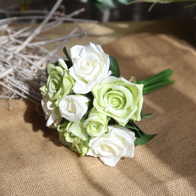 Buy 27cm Simulation Rose Bouquet Fake Flowers Wedding Bouquet Home ...