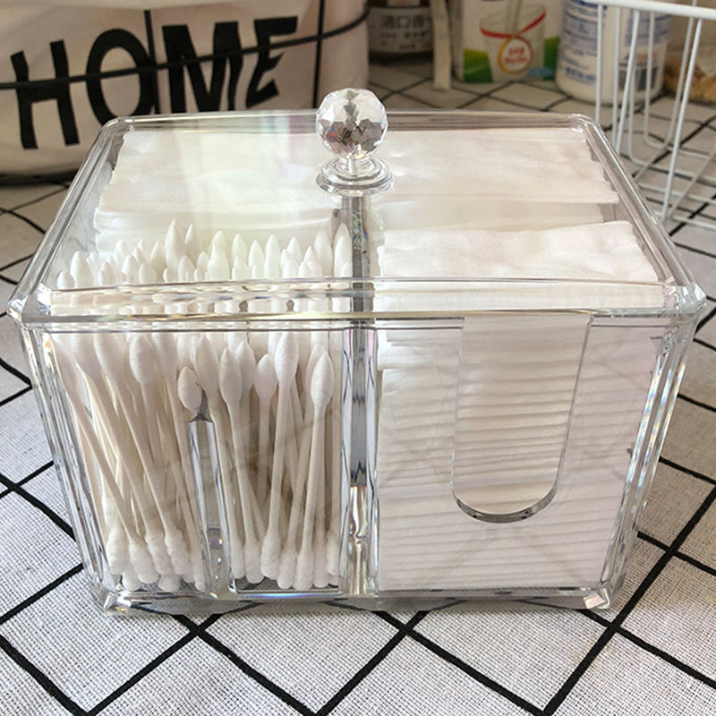 Buy Cotton swab box cosmetics storage box with cover dust acrylic
