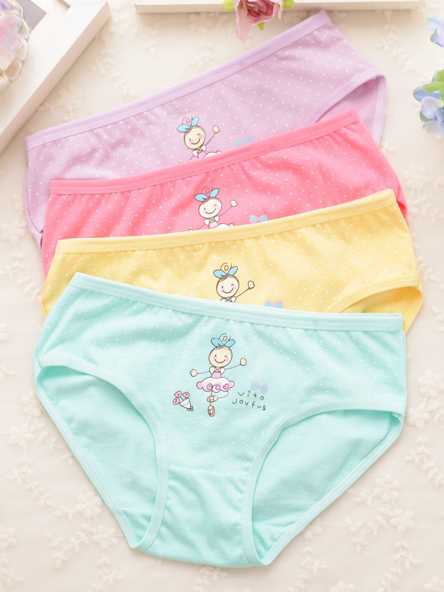Buy 4pcs/set children's briefs cartoon princess cotton Baby girl