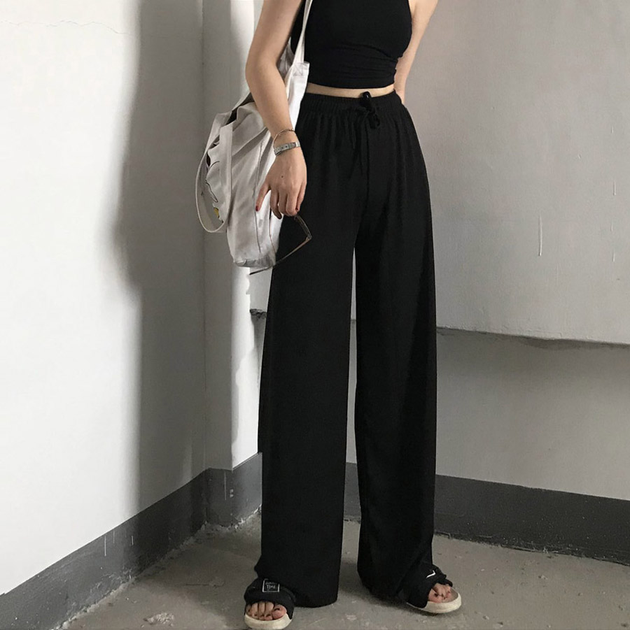 thin wide leg trousers