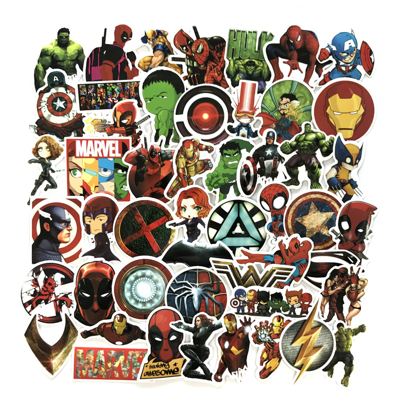 Buy 50 Pcs Set Superhero Marvel Avenger Iron Man Captain America Doodle 