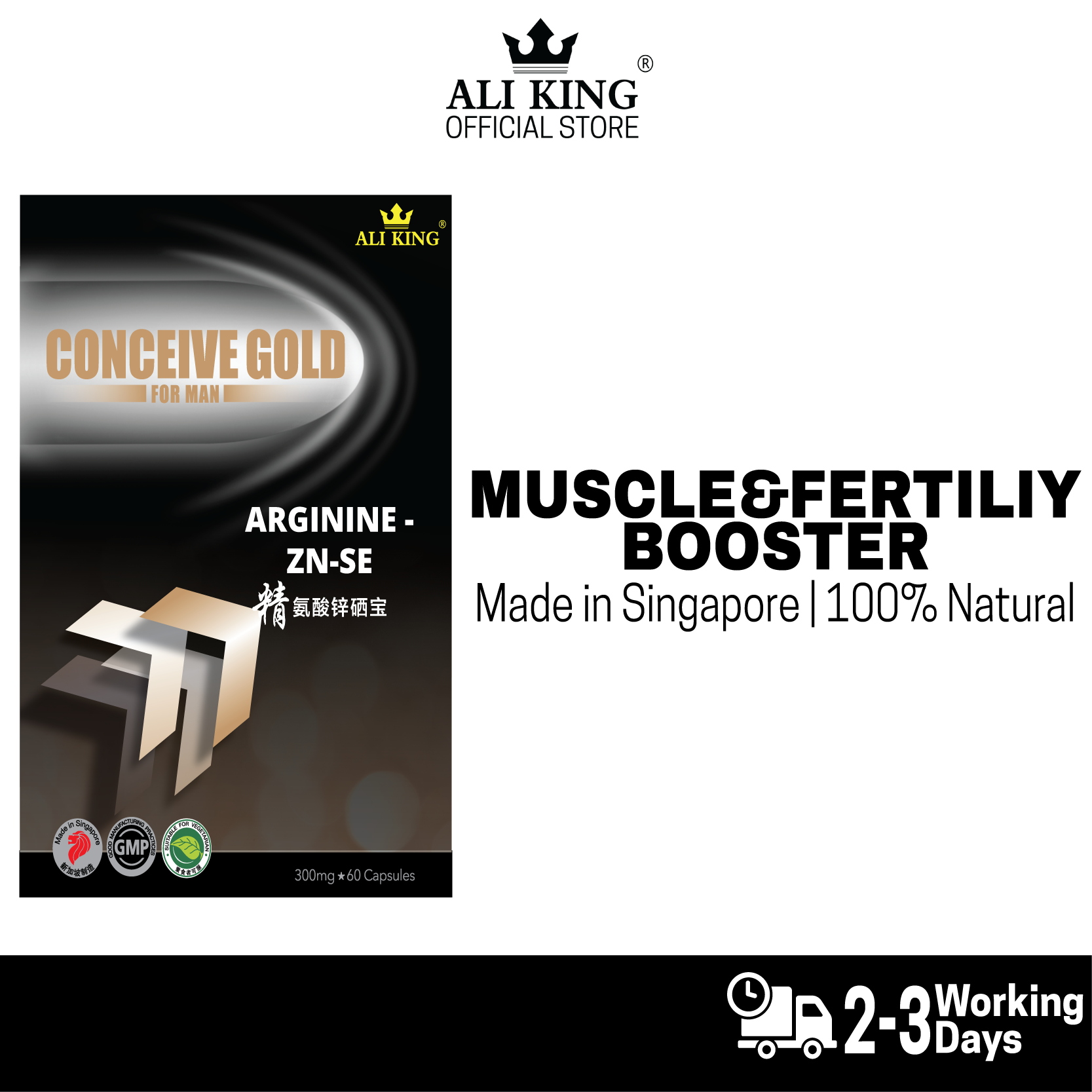 Buy [SG Local Stock] LArginine + Zinc 300mg Amino Acid Supplement