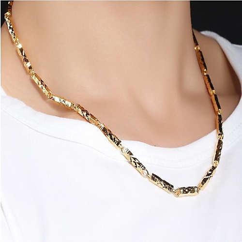 Buy Men's Chain Necklace 18K Gold Plated Gold Plated Fashion Cool Gold ...