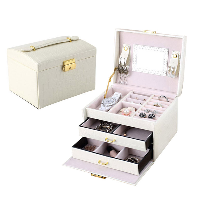 Buy European princess multi-layer jewelry box Korean wooden jewelry ...