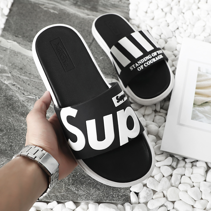 Buy The Korean version of the 2021 new slippers men's summer couples ...