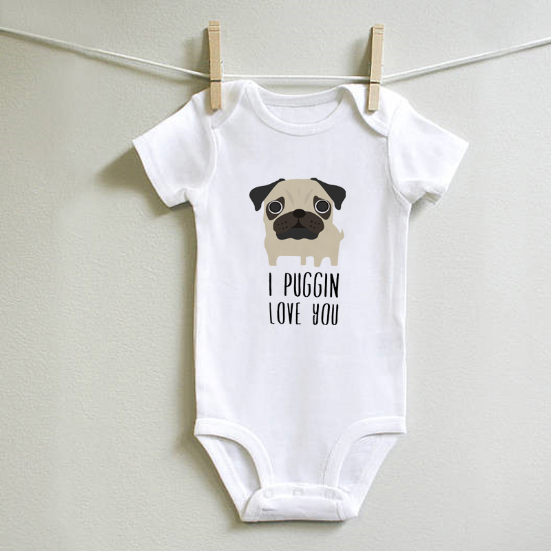 Buy Pug baby clothes, I Puggin Love You baby bodysuit, baby boy clothes