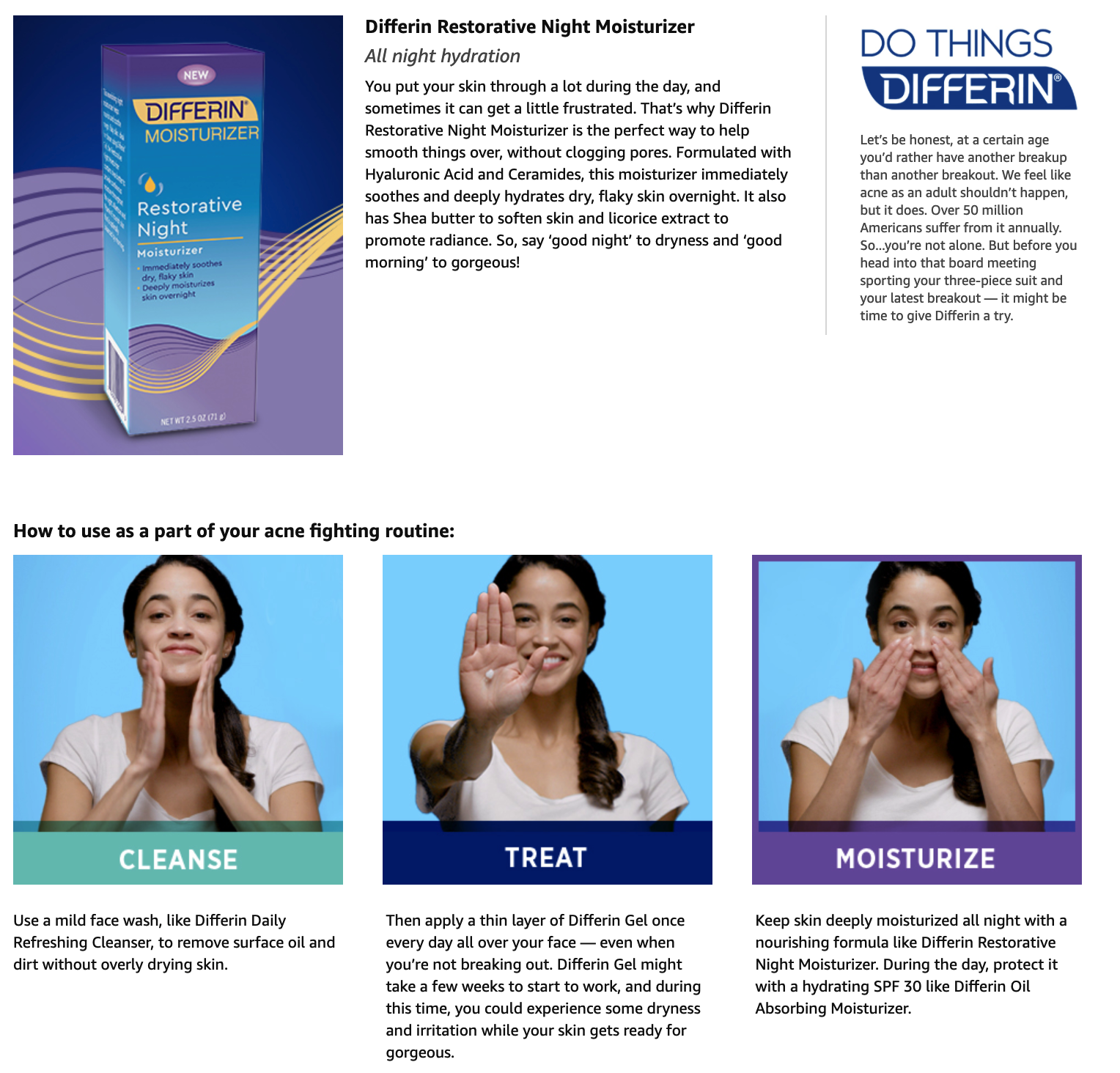 differin restorative night moisturizer