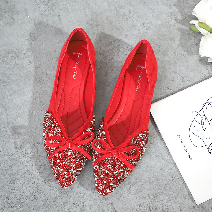 red wedding shoes flats