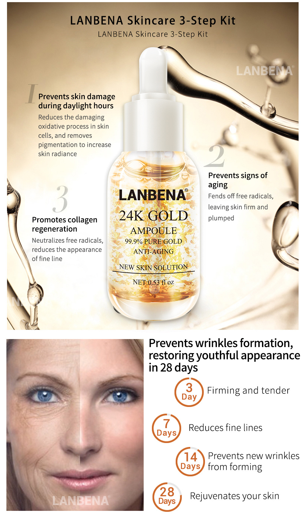 lanbena 24k gold serum