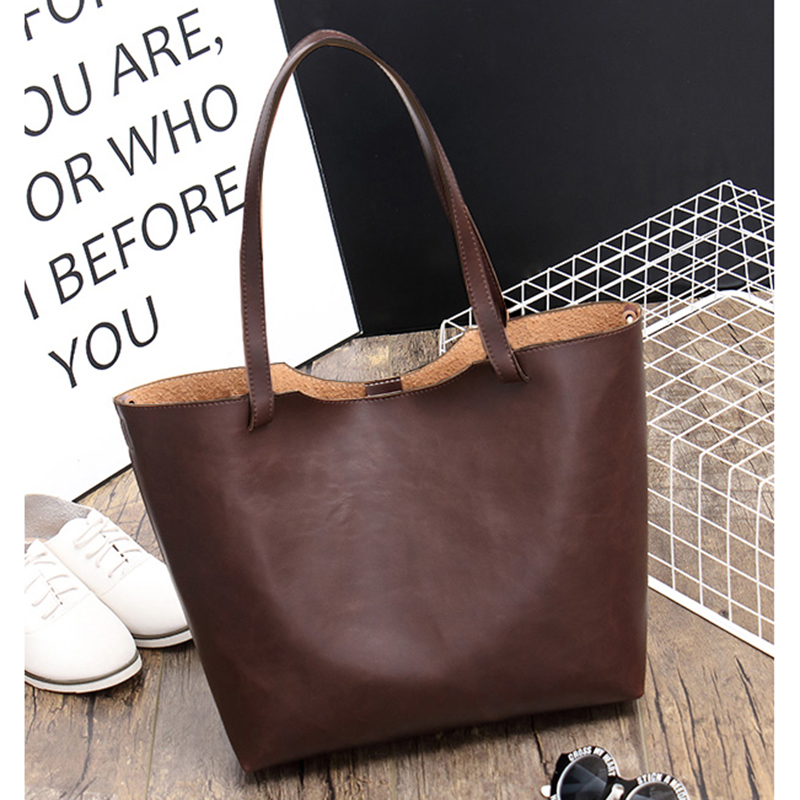 Buy Retro Shoulder Bag tote bag high quality women's bag brown solid