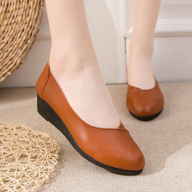 Buy Spring Mom Shoes Single Shoes Middle Aged Soft Sole Wedge