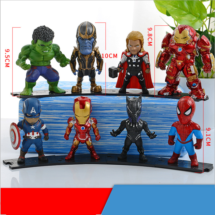 Buy Kissx 8 Pcs Set Marvel Avengers Spiderman Iron Man Captain America Thor Hulk Car Vehicle Decoration Figurine Minifigures Miniature Kids Adult Toys On Ezbuy Sg - iron man captain america thor roblox